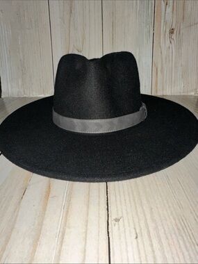 Frye Black Wide-Brim Felt Hat